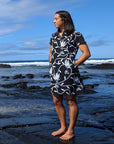 Floral Ti Leaf Pareu Dresses In Sustainable Polyester Elastane Blend For Comfort