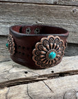 Copper Floral Leather Bracelet LB106