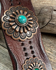 Copper Floral Leather Bracelet LB106