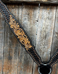Copper Dot and Floral Headstall/Breastcollar Tack Set