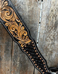 Copper Dot and Floral Headstall/Breastcollar Tack Set