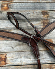 Foxtail Tooled Two Tone Browband / One Ear Breastcollar Tack Sets