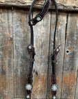 Dark Oil Floral Clear One Ear/ Breastcollar Tack Set