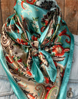 35X35" Turquoise That So 70's Paisley Wild Rag / Scarf WR230
