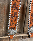 Light Oil Whipstitch White Daisy One Ear/ Breastcollar Tack Set