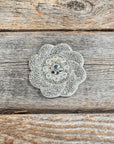 White Flower Rhinestone Rosette - Assorted Conchos