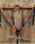 Light Oil Hand Painted Rose Headstall/Breastcollar Tack Set