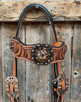 Zebra Jet and Topaz Browband / Breastcollar Tack Set