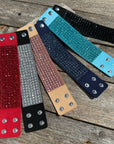 Western Suede Leather Bling Fashion Bracelets - Assorted Colors