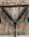 Dark Oil Honeycomb Tooled with Copper Dots Breastcollar