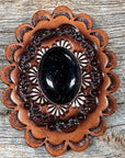 Leather Rosette with Lapis Cabochon Western Concho R102CABLA