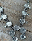 Chunky Turquoise Squash Blossom and Horseshoe Fashion Necklace WA214