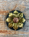 Black & Gold Sunflower Concho 1” W125S