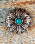Copper Daisy Turquoise Concho 1' W132S