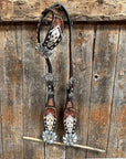 Cowhide Champagne and Silver One Ear/ Breastcollar Tack Set