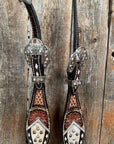 Cowhide Champagne and Silver One Ear/ Breastcollar Tack Set