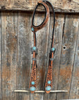 Light Oil Buckaroo Roper Turquoise and AB One Ear & Breastcollar Tack Set