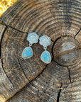Floral and Stone Dangle Silver Fashion Earrings WA180