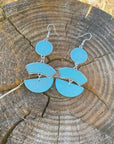 Chunky Turquoise Dangle Silver Fashion Earrings WA179