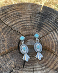 Squash Blossom Style Turquoise Dangle Fashion Earrings WA170