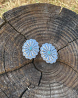 Concho Style Turquoise Silver Fashion Earrings WA202