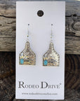 Turquoise Cow Tag Fashion Earrings WA110