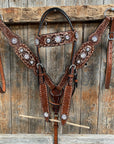 Copper Dot and Buckstitch Fancy AB Browband Tack Set
