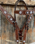 Copper Dot and Buckstitch Fancy AB Browband Tack Set
