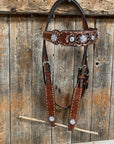 Copper Dot and Buckstitch Fancy AB Browband Tack Set
