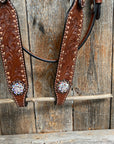 Copper Dot and Buckstitch Fancy AB Browband Tack Set