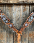 Silver Dot and Buckstitch Fancy AB Browband Tack Set