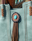 Teal Western Purse/Handbag with Small Clutch