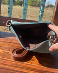 Teal Western Purse/Handbag with Small Clutch