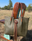 Green Western Purse/Handbag with Small Clutch
