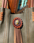 Green Western Purse/Handbag with Small Clutch