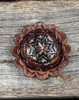 Starburst Antique Silver Western Concho W185