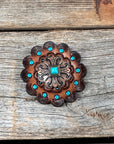 Copper Turquoise Western Concho W141