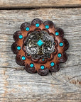Antique Silver & Gold Western Concho W189