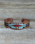 Multicolored Western Copper Rustic Fashion Cuff Bracelet