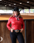 RED SPARKLE PERFORMANCE RODEO SHIRT
