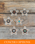 Bronze Small Star Rhinestone Rosette - Assorted Conchos