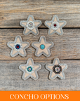 Tan Small Star Rhinestone Rosette - Assorted Conchos