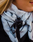 35X35" Black / White Four Leaf Clover Wild Rag / Scarf WR323