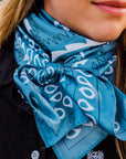 35X35" Blue & White Paisley Wild Rag / Scarf WR3414