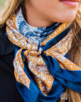 35X35" Blue Two-Toned Paisley Wild Rag / Scarf WR3300