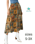 Baha Ranch Colores de Mexico Dia de los Muertos Midi Skirt