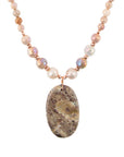 Jasper Slab in Pink Necklace