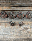 Antique Silver Texas Star Western Concho W187