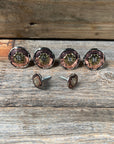 Copper & Gold Flower Western Concho W192