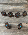 Antique Silver and Copper Floral Western Concho W220